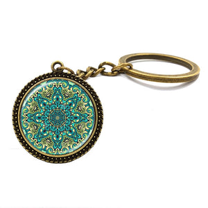 Art glass Mandala Keychain