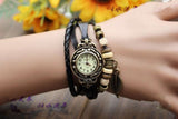 Leather Leaf Bracelet Quartz Watch