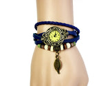 Leather Leaf Bracelet Quartz Watch