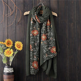 Floral Embroidered Scarf 90*180CM