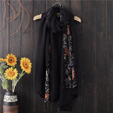 Floral Embroidered Scarf 90*180CM