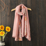 Floral Embroidered Scarf 90*180CM