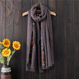 Floral Embroidered Scarf 90*180CM