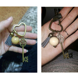 Antique Bronze heart Key Chain