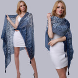 Blue and White Porcelain Print Pashmina