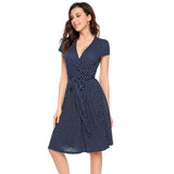 Dot A-Line Pleated Dress