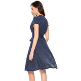 Dot A-Line Pleated Dress