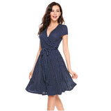 Dot A-Line Pleated Dress