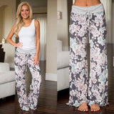 Causal Flower Print Pants