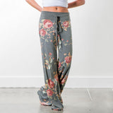 Causal Flower Print Pants