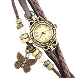 Leather Butterfly Bracelet Watch