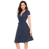 Dot A-Line Pleated Dress