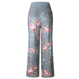 Causal Flower Print Pants