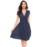 Dot A-Line Pleated Dress