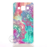 Mandala Flower Datura Floral Clear Case Cover For Samsung Galaxy A3 A5 A7 A8 J1 J5 J7 2016 2017 A300 A500 A700