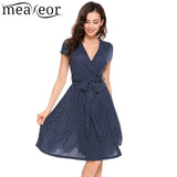 Dot A-Line Pleated Dress