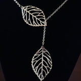 Two Leaves Pendant Necklaces