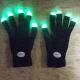 LED Light Up Finger Black Gloves