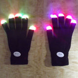 LED Light Up Finger Black Gloves