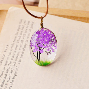 Tree Flower Butterfly Necklace