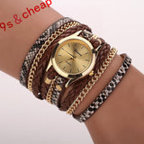 Leather Braided Bracelet Watch