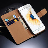 Genuine Leather Wallet Case For iPhone 6 6S Plus