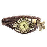 Leather Butterfly Bracelet Watch